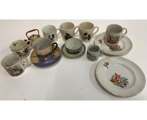 A quantity of Nursery china to to include Baa Baa Black Sheep cup and saucer (af); Magic Roundabout cup and saucer etc 