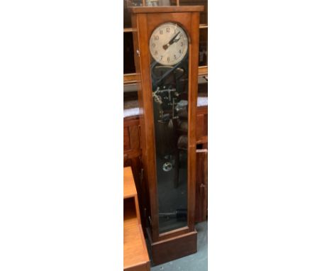 A modern longcase clock, glazed front with visible movement, 144cmH 