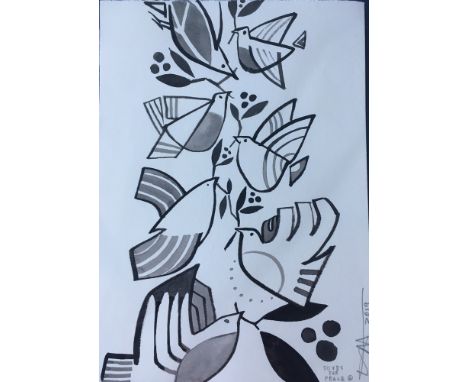 Lucy MacLauchlan - Indian ink on paper, 27.5cm x 19.5cm. Framed and glazed.

British born Lucy McLauchlan is a recognised art