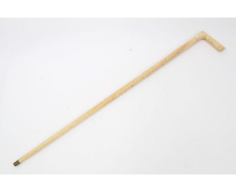 19th century whalebone walking stick with straight tapered shaft, 86cm long