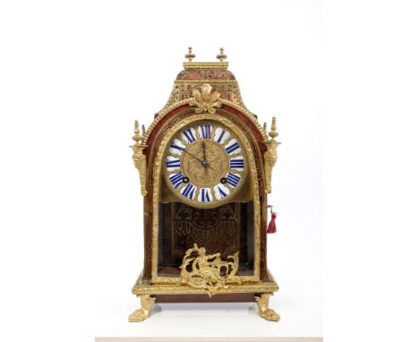 Louis XIV and later mantel clock with month duration spring-driven movement and outside numbered countwheel striking on a bel