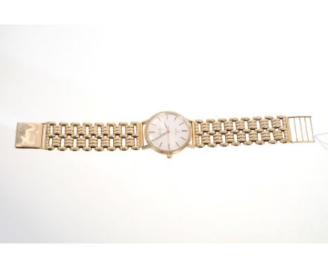 Gentlemen's Omega 9ct gold Seamaster De Ville wristwatch with manual movement, circular brushed satin finish dial, centre swe