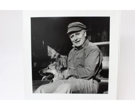 *Lucinda Douglas-Menzies (b. 1956), signed limited edition black and white bromide fibre based print - Hammond Innes with his