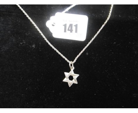 14ct STAR OF DAVID, ON A 9ct CHAIN
