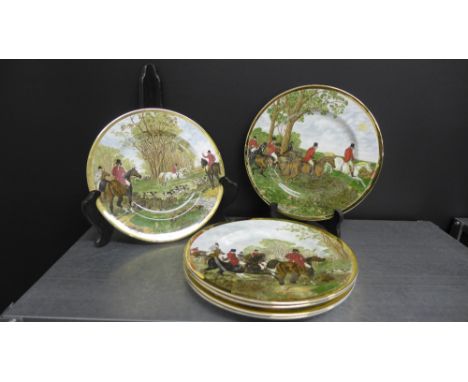 Six Famous Herring Hunting Scenes, porcelain cabinet plates (6) 21cm diameter