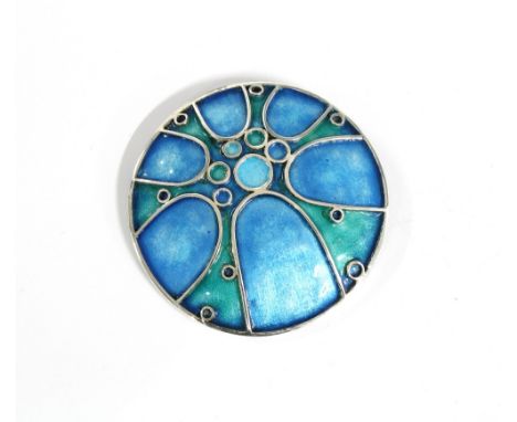 ALASTAIR NORMAN GRANT (SCOTTISH 1943-2017) of Dust Jewellery Lundin Links, a Scottish silver and turquoise enamel pendant / b