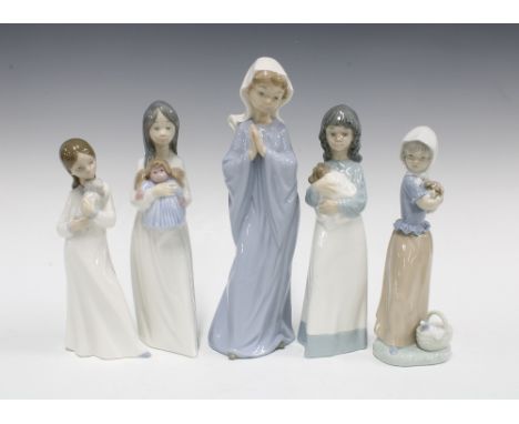 Five Nao Spanish porcelain figures (5) 29cm. 