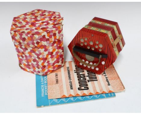 Vintage concertina and pamphlets 