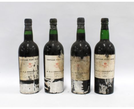 W &amp; J Graham &amp; Co, Oporto, Vintage Port Wine Finest Reserve 1963, four bottles (4) 