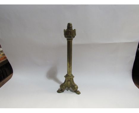 A Victorian brass ejector candlestick by Palmers &amp; Co., 41cm tall