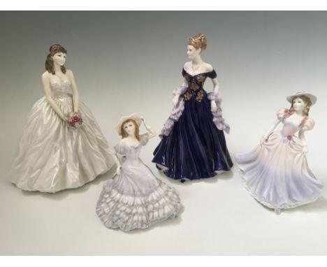 Four Royal Worcester figures, Les Petites Catherine and Emily, with Lauren and A Day to Remember. IMPORTANT: Online viewing a