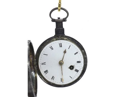 English late 18th century fusee verge hunter pocket watch, the gilt engraved movement signed Broadhurst & Hall, London, no. 9