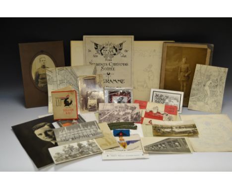 Militaria - In MMSA of Aid War Fund Students Christmas Soiree Programme Sat Dec 19th 1914; Trench Card Xmas Pudding Fund Army