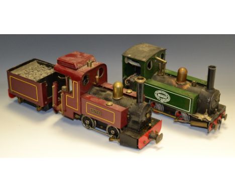 A Mamod Steam Railway Co. 0-4-0 SL1 live steam side tank steam engine, green; a 0-4-0 live steam side tank engine 'Jane' with