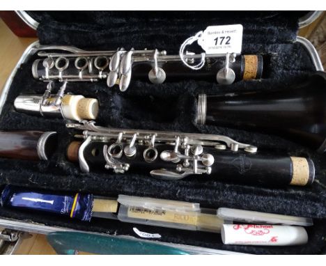 A Normandy clarinet (incomplete), cased