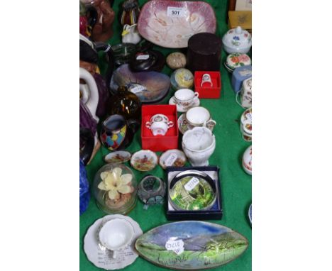 Decorative dishes, commemorative miniature Spode items etc