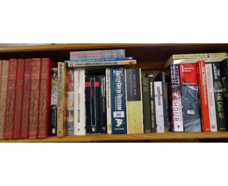 A shelf of books - military and wartime