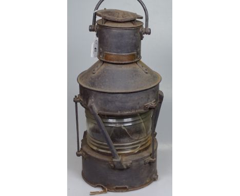 A ship's lantern by Alderson &amp; Gyde of Birmingham, 21" overall