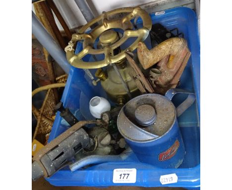 A blow torch, an oil can, a lamp etc