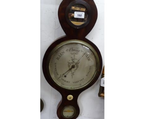 An Antique mahogany cased barometer by Gerletti, Glasgow