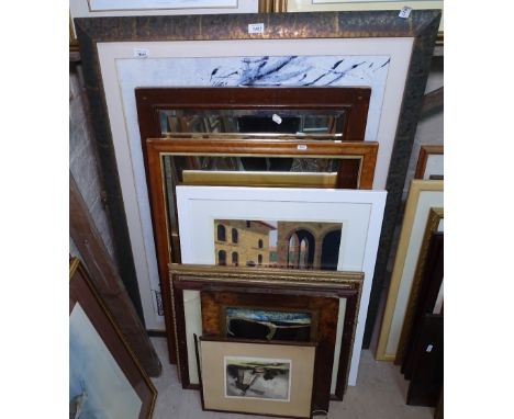Framed prints, picture, and mirror