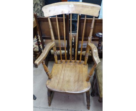 A Victorian stick-back Windsor elbow chair