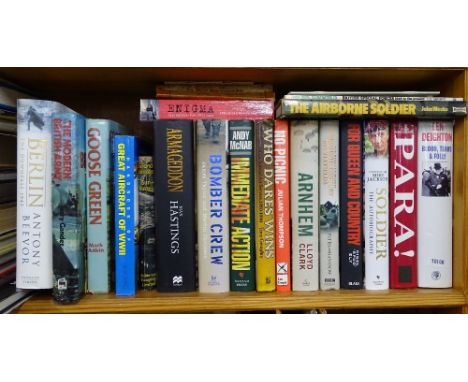 A shelf of books - military and wartime