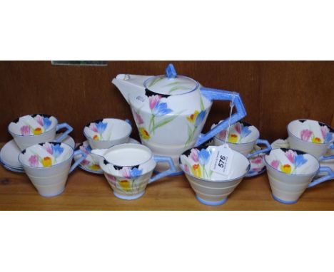 Art Deco Paragon China tea service, including teapot (A/F)