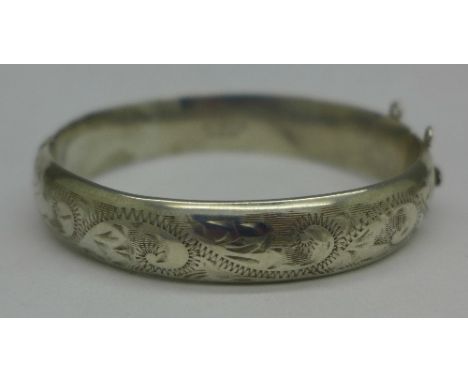 A silver bangle, Birmingham 1972