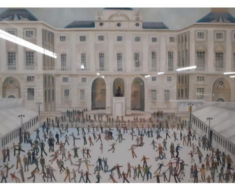 Pip Shuckburgh-Skaters on the square, a print dated 2011, signed in the lower right hand corner and again in the margin, moun