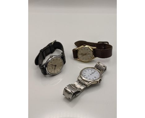 A Sorna wristwatch, a Rotary quartz wristwatch and a gold plated wristwatch together with gold plated cufflinksLocation: 
