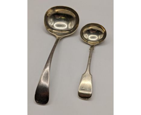 Two silver sauce ladles to include a Victorian fiddle pattern ladle hallmarked Exeter 1871, 87gLocation: 