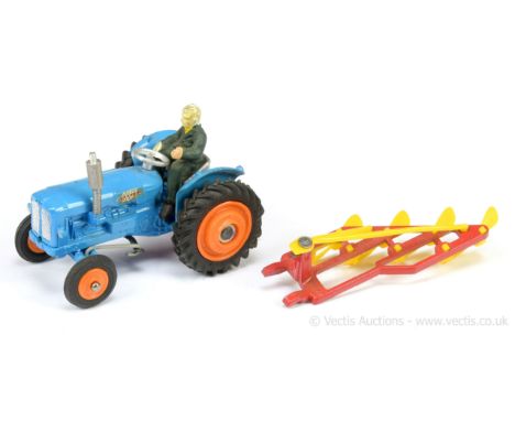 Corgi 55 Fordson Power Major Tractor - blue body, orange plastic hubs with black tyres, silver trim, steering wheel &amp; sea