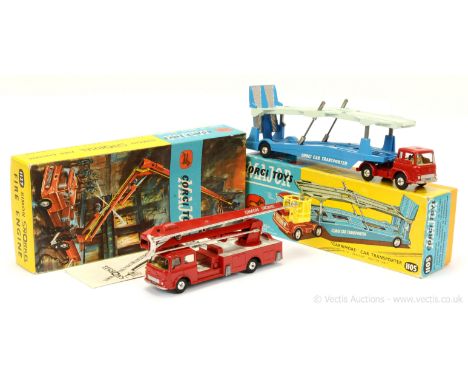 Corgi 1105 Bedford TK Carrimore Car Transporter - red cab with lemon interior, silver trim, spun hubs, (one broken side mirro