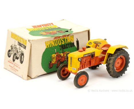 Maxwell (India) Hindustan Tractor - larger scale finished in yellow, orange, black steering wheel and chimney stack - overall