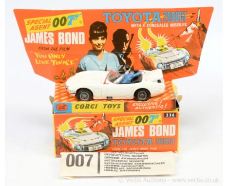Corgi 336 "James Bond" Toyota 2000GT taken from the film "You Only Live Twice" - finished in white, black interior with "Aki"