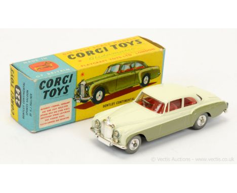 Corgi 224 Bentley Continental Sports Saloon - two-tone harder to find issue with off-white (very pale cream) upper, metallic 