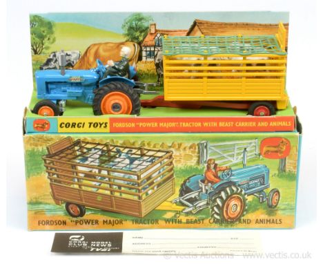 Corgi GS33 Gift Set to include; Fordson Power Major Tractor - blue including steering wheel (harder variation to find), orang