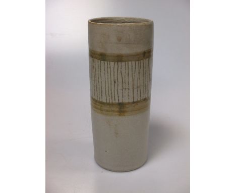 An Eileen Lewenstein ceramic cylindrical vase, 19cm high  