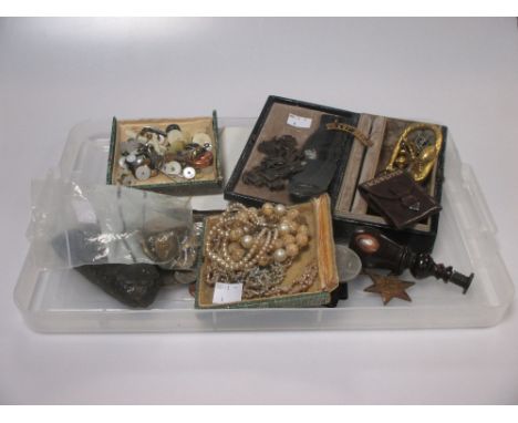 A quantity of miscellaneous jewellery and other miscellaneous items including a wax seal and a neolithic axe  