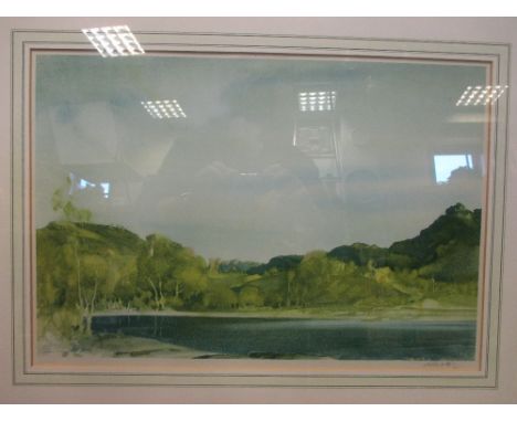 Bernard Myers, Newnham Grange brown toned print, signed and dated 1971, lithograph; four prints of old castles etc and three 
