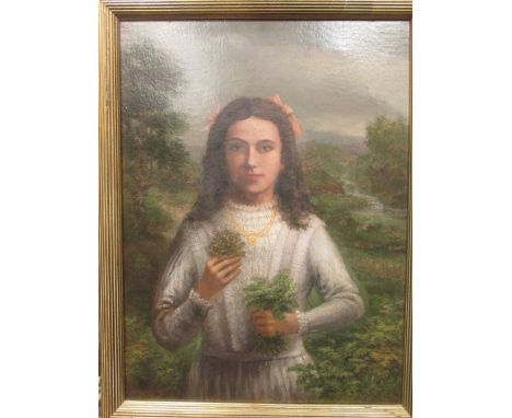 Thomas Cobb (19th Century), Portrait of a young woman, oil on canvas, signed lower right, 59 x 44cm  