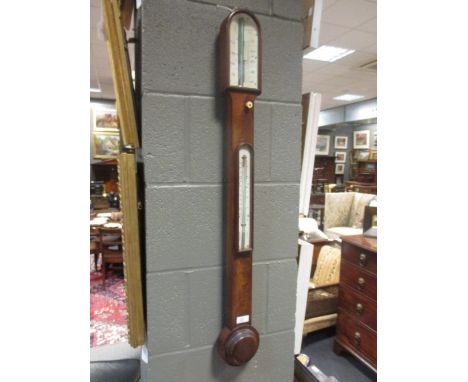 A late Victorian/Edwardian mahogany stick barometer 97cm high  