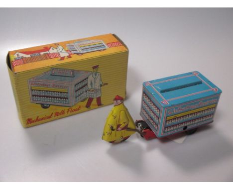 Tinplate clockwork Wells Brimtoy Welsotoy Dairies Cart, Boxed  