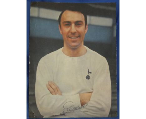 A signed publicity photograph of Jimmy Greaves in a Tottenham Hotspur top 