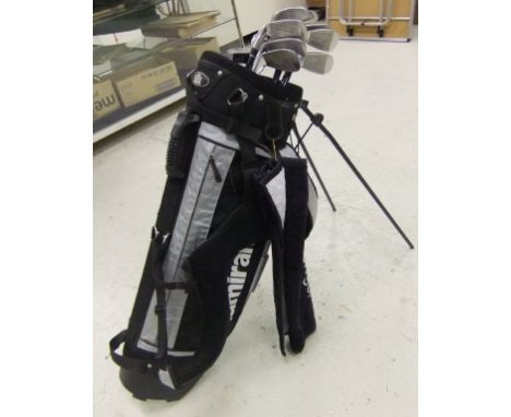 Two golf bag and contents of various golf clubs, to include Jessie Valentine by Dunlop, a Phaser Hot One 3-iron, various Slaz