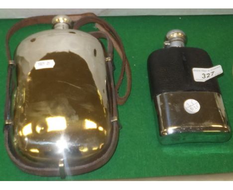 A stainless steel hip flask with bayonet type cap