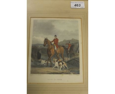 AFTER W J SHAYER "Over the Brook" and "Going to Cover", pair of colour engravings by C. Tomkins, a humorous print "The Pig's 