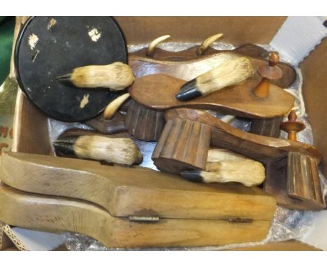 Various whip and stick racks and other miscellania