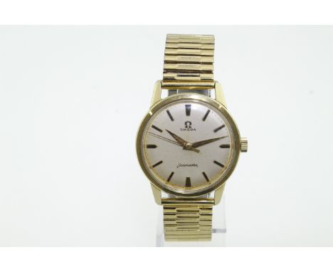 OMEGA - A gents gold plated Omega Seamaster manual-wind wristwatch, the dial shows signs of pitting &amp; case has wear comme